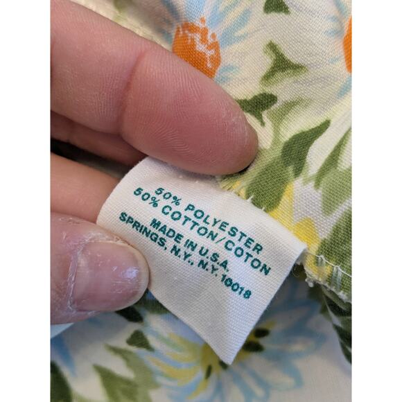 Vintage Pequot/Morgan Jones Cotton Twin Flat Sheet & Pillowcase Set Daisy Floral - Picture 10 of 10